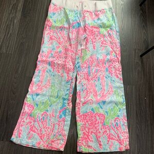 Lilly Pulitzer colorful baggy beachy pants.